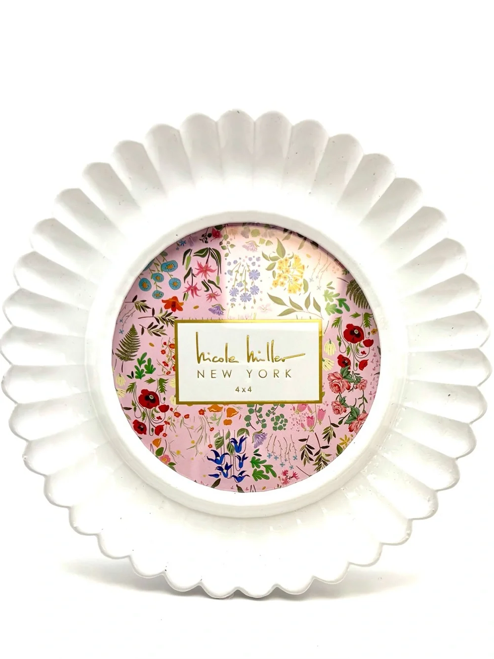 Nicole Miller Round Picture Frame Easel Back or Wall Hanging F441000